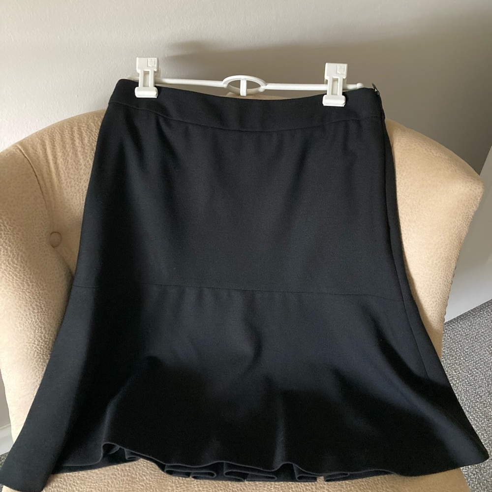 RED Valentino Classic Black A-Line Skirt with Subtle Back Pleating